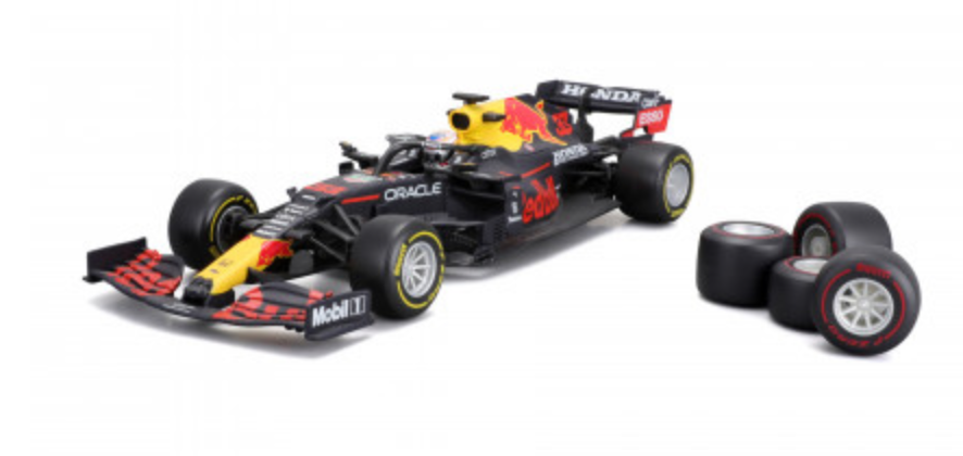 1:24 Scale Official Max Verstappen Formula 1 Red Bull Racing RB16B Pit Stop Playset with Tyre Changing