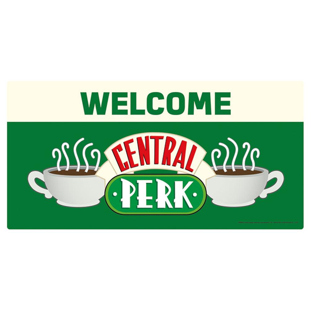Large Glossy Finish Friends Central Perk Metal Wall Sign for Room Decor