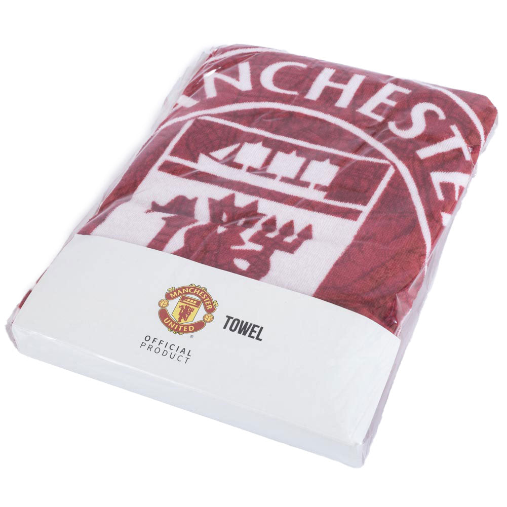 Authentic Manchester United 100% Cotton Velour Beach Towel for Fans