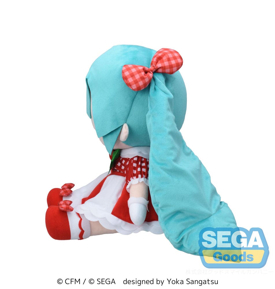 High - Quality Hatsune Miku Fuwa Petit Polyester Plush Toy Featuring Hatsune Miku from the Adorable Love and Berry Dress Up and Dance! Collaboration with a Charming Strawberry Design