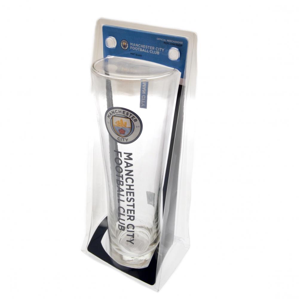 Tall and Stylish Manchester City FC Pilsner Beer Glass