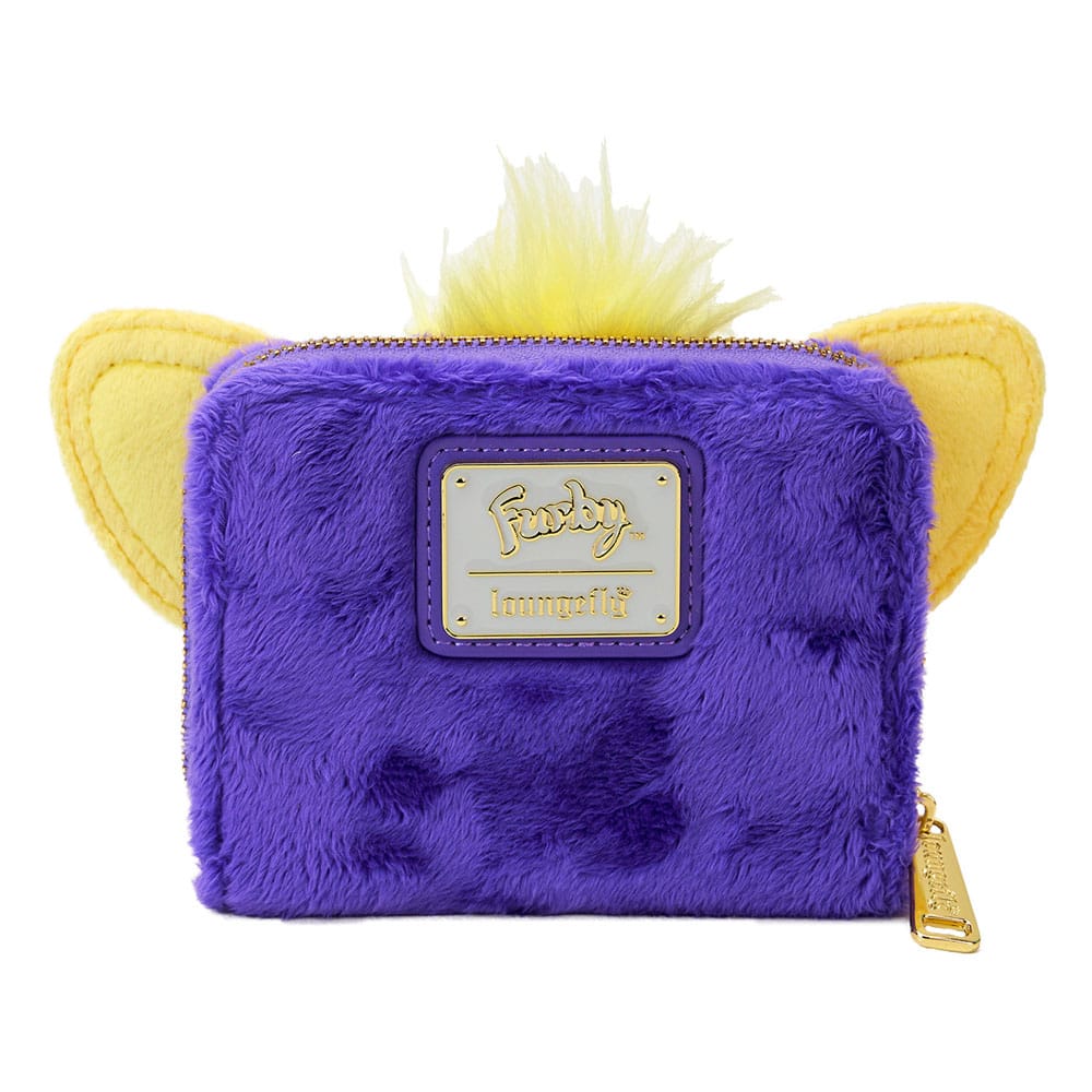 Loungefly Brand Faux Fur and Vegan Leather Zip Around Furby-Themed Wallet for Daily Use