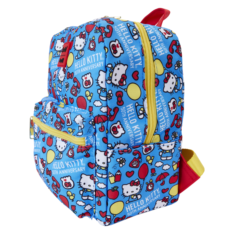 Loungefly Sanrio Hello Kitty 50th Anniversary All-Over Print Compact Nylon Mini Backpack