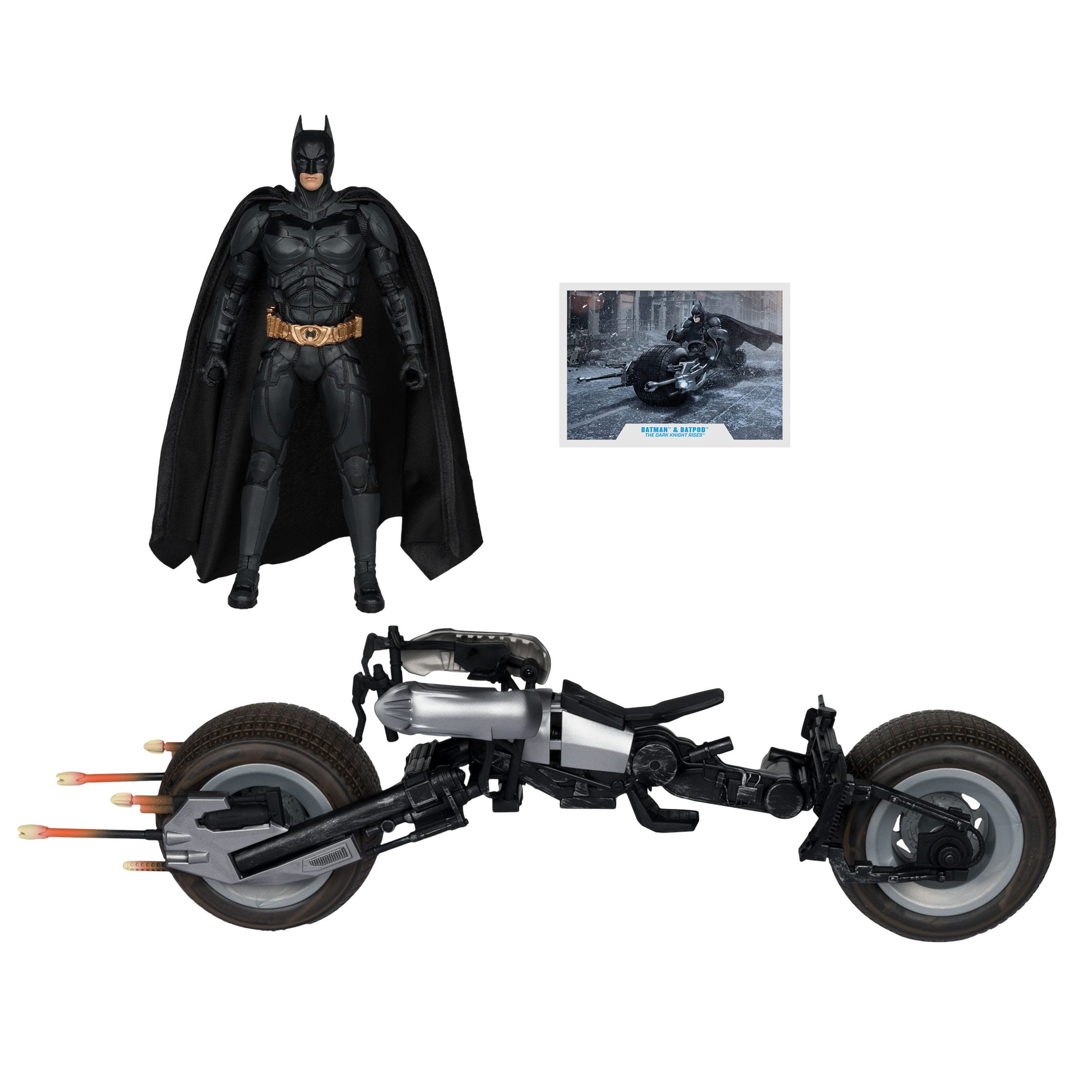 McFarlane DC Multiverse Gold Label 7-Inch Action Figure and Vehicle 2-Pack Featuring Batman and His Batpod from The Dark Knight Rises Movie
