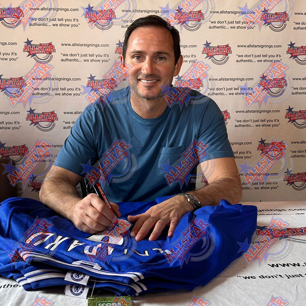 Authentic Frank Lampard Signed Framed Chelsea FC 2000 Replica Shirt