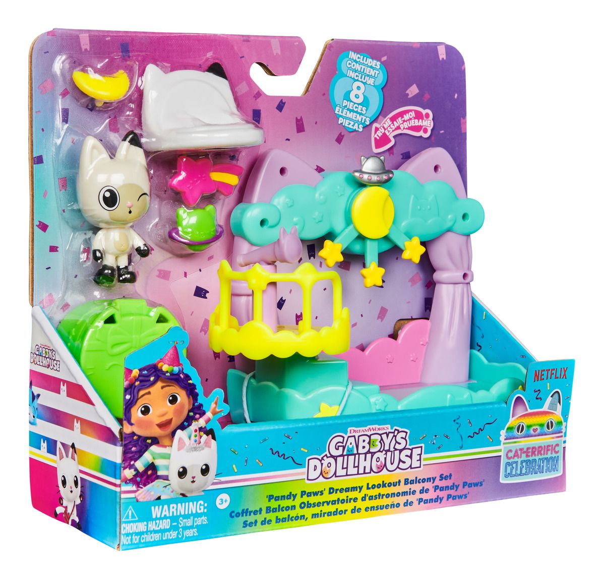 Gabby's Dollhouse Pandy Paws Dreamy Lookout Balcony Playset - An Ideal Dollhouse Accessory Set