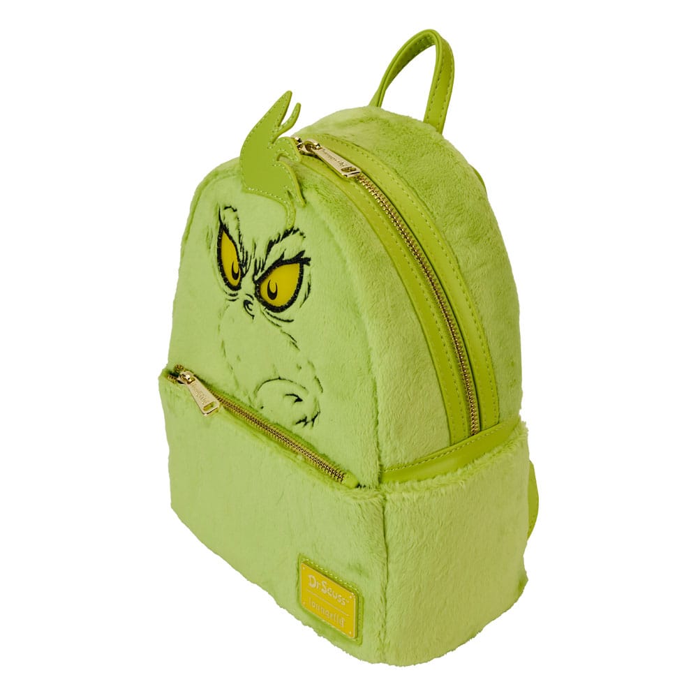 Loungefly Licensed Dr. Seuss' How The Grinch Stole Christmas! Plush and Cosplay-themed Light-up Mini Backpack for Holiday Fans
