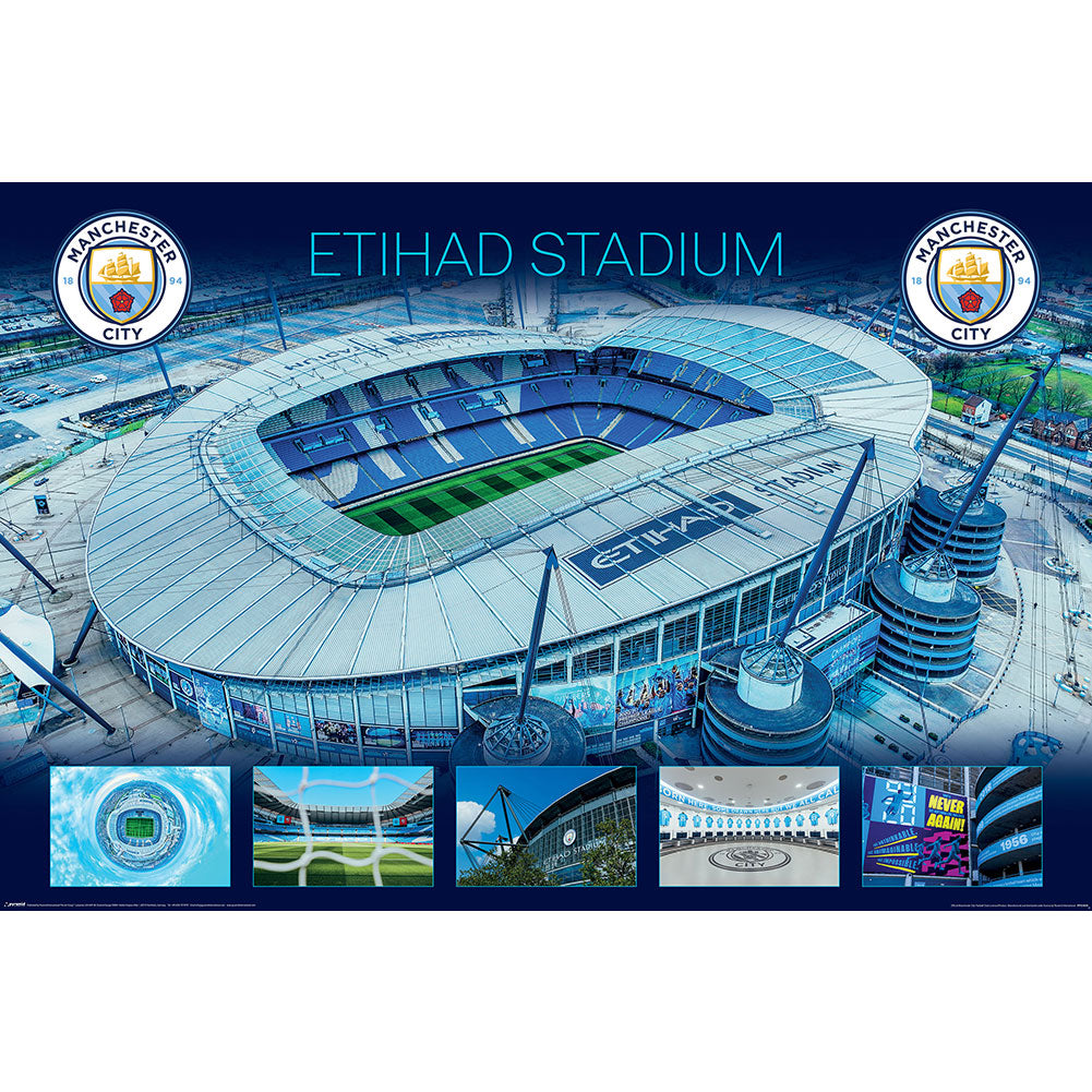 High - Res Manchester City FC Etihad Stadium Rolled Maxi Poster