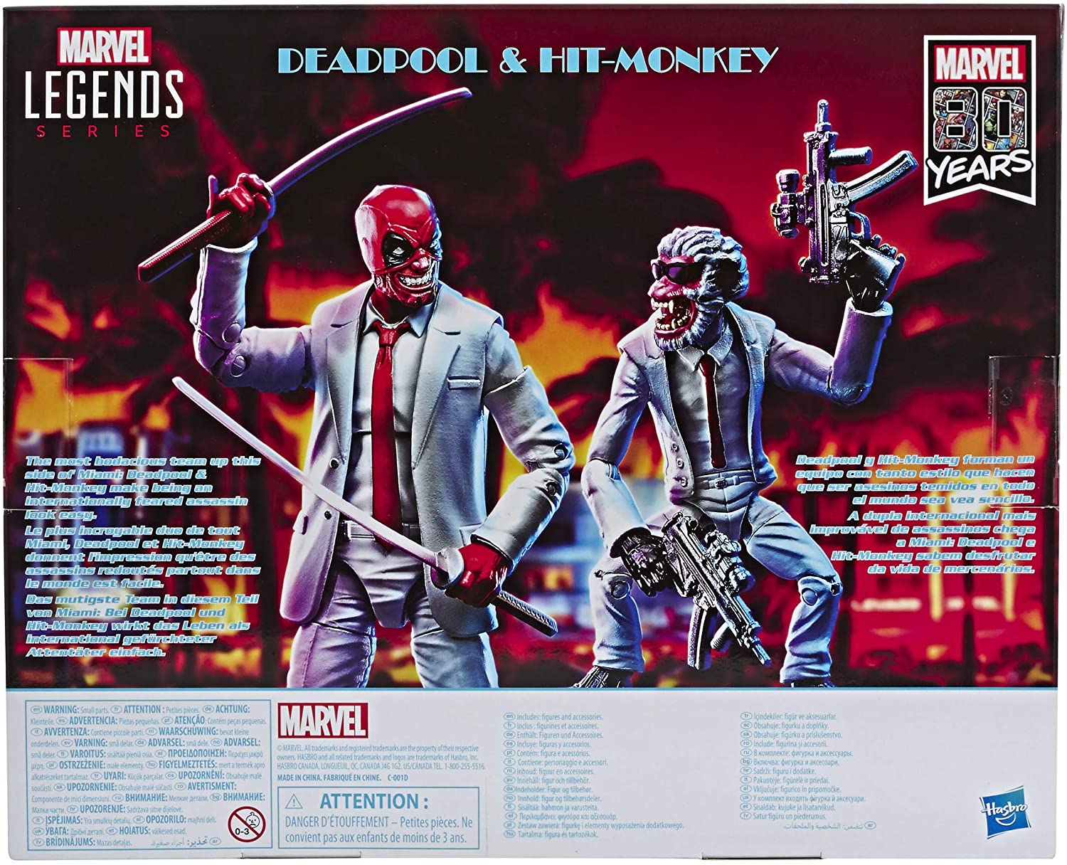 Marvel Legends Series 80th Anniversary Collectible 2-Pack of 6-Inch-Scale Deadpool and Hit-Monkey Action Figures