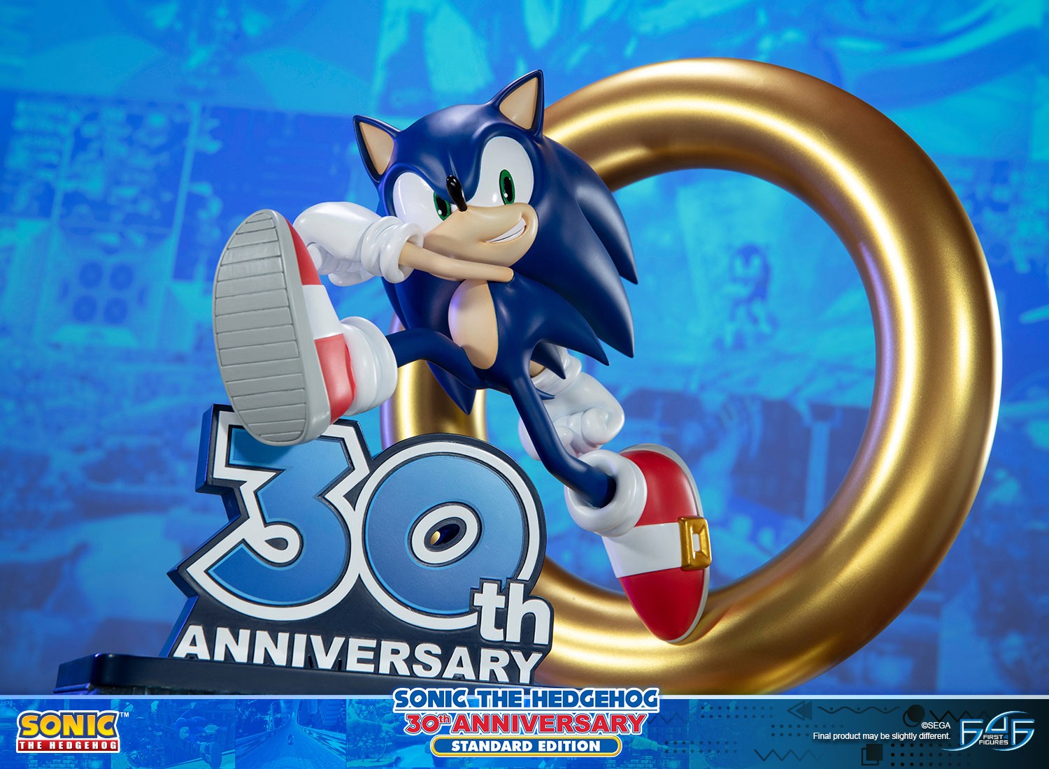 First4Figures Collectible Sonic The Hedgehog 30th Anniversary Sonic Statue for Gaming Enthusiasts