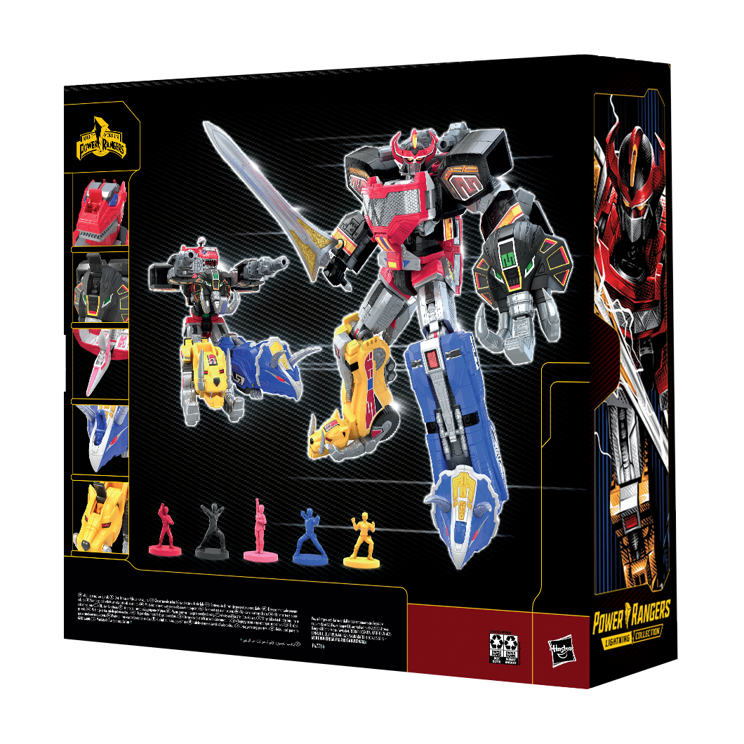 Hasbro Power Rangers Lightning Collection Premium Collectible Zord Ascension Project Mighty Morphin Dino Megazord Figure Set