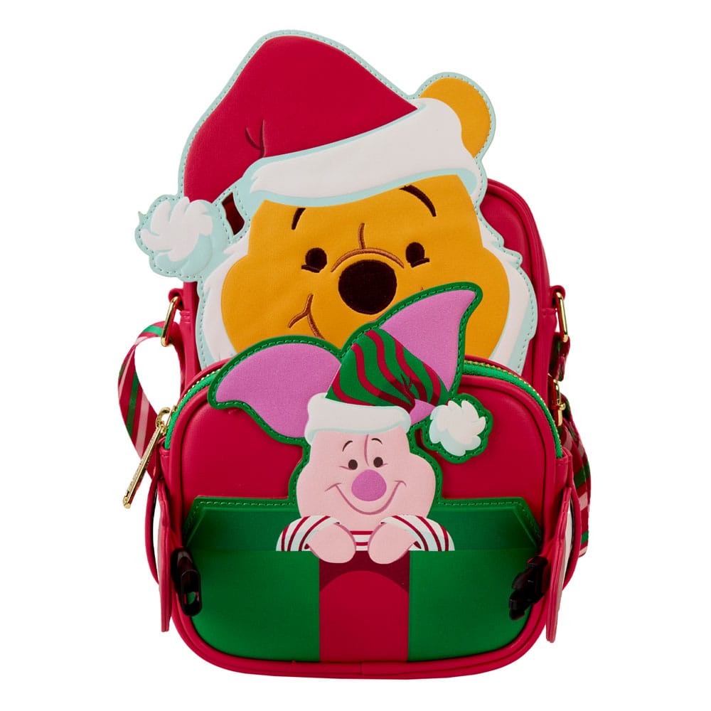 Loungefly Disney Festive Santa Pooh Crossbuddies Vegan Leather Bag