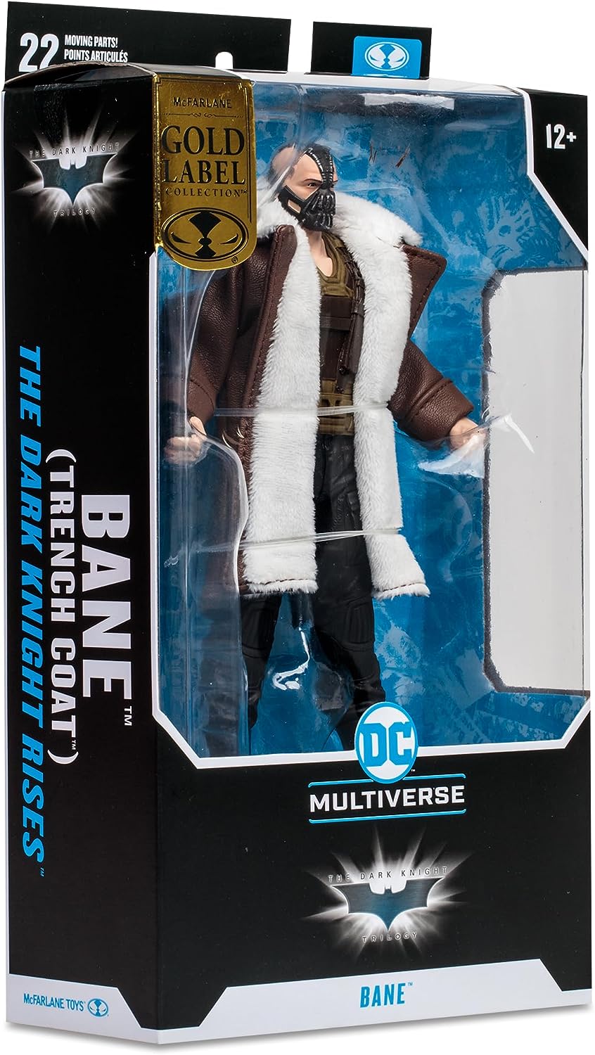 McFarlane 7 - Inch Gold - Label Action Figure of Bane in Trench Coat from The Dark Knight Trilogy DC Multiverse