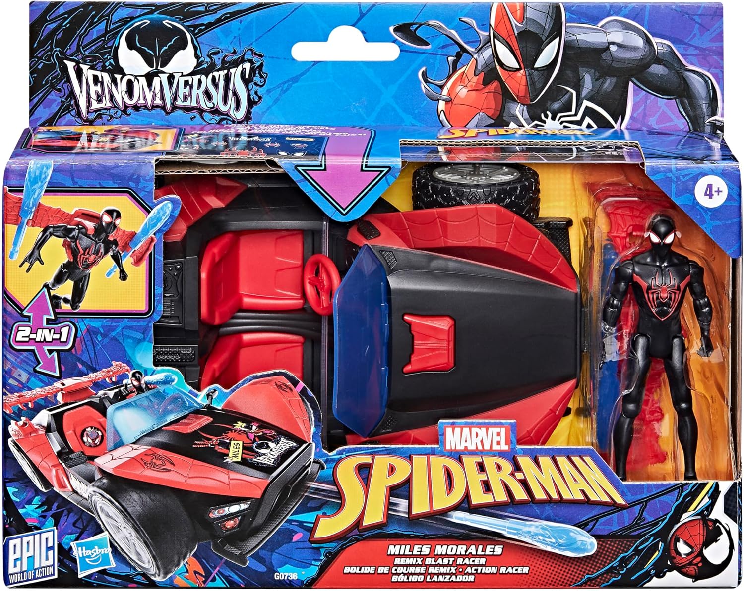 Marvel Spider - Man VenomVersus: Epic Miles Morales Remix Blast Racer Toy