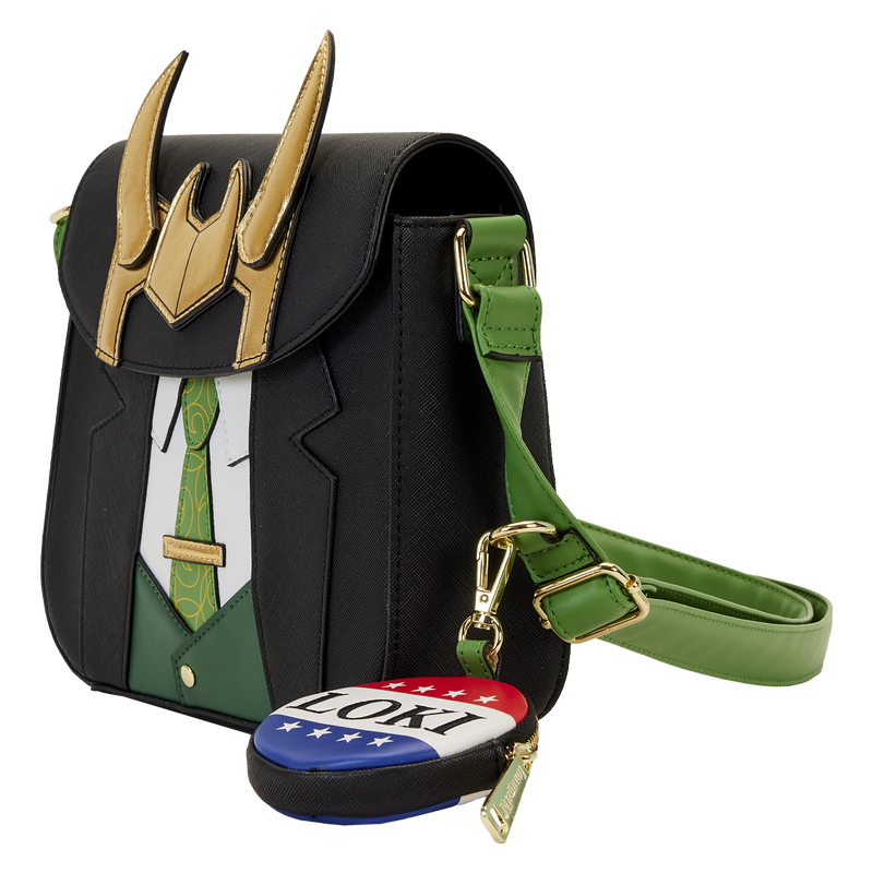 Loungefly Vegan Leather Loki for President Cosplay Adjustable Crossbody Bag