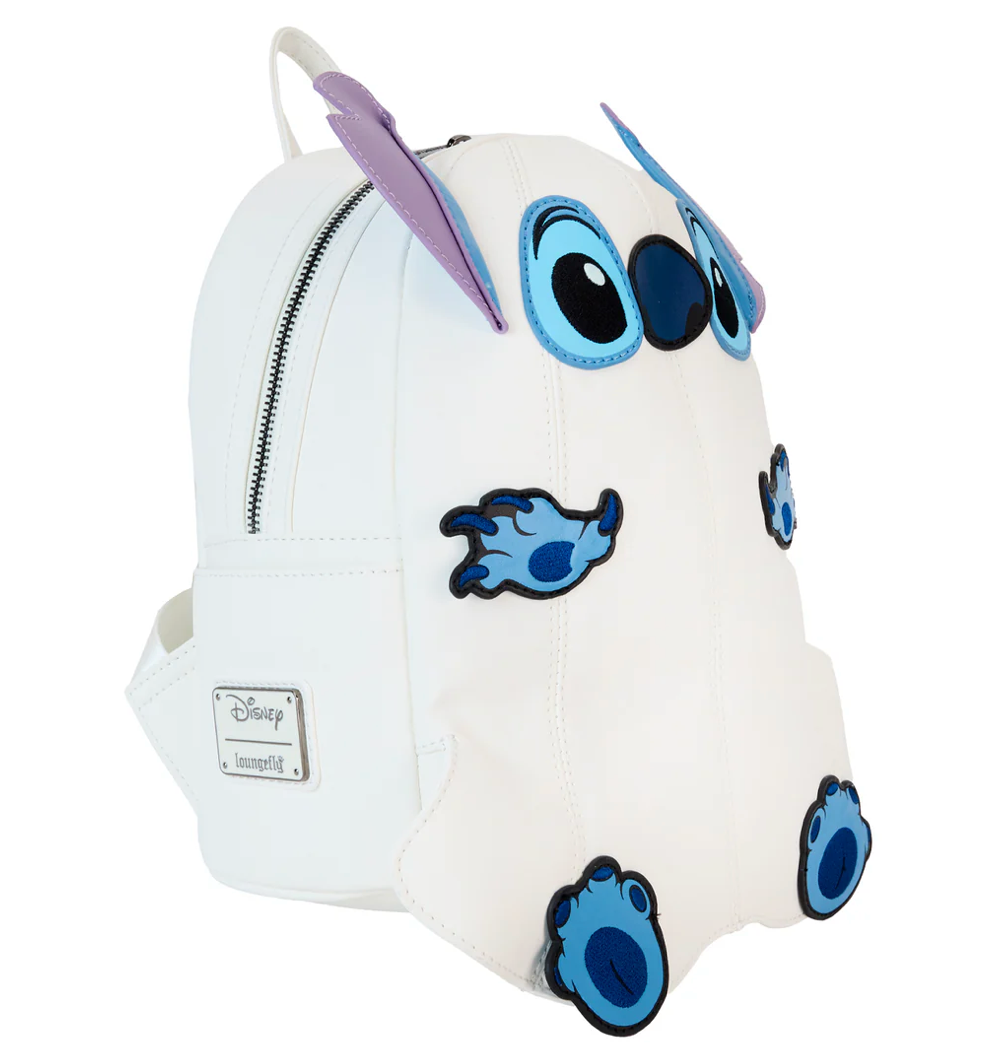 Loungefly Disney Mini Backpack Featuring Stitch in Ghost Cosplay Costume