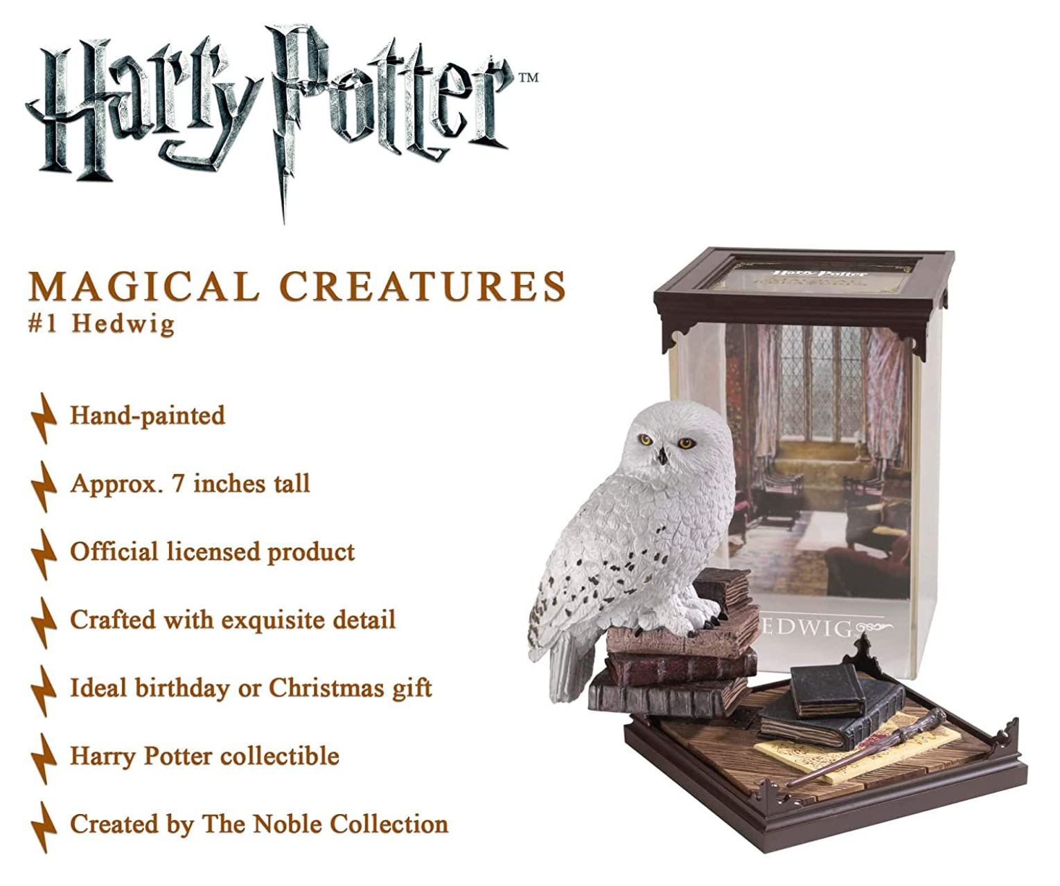 Exquisitely Hand - Painted Plastic Sculpture of Harry Potter's Owl Hedwig