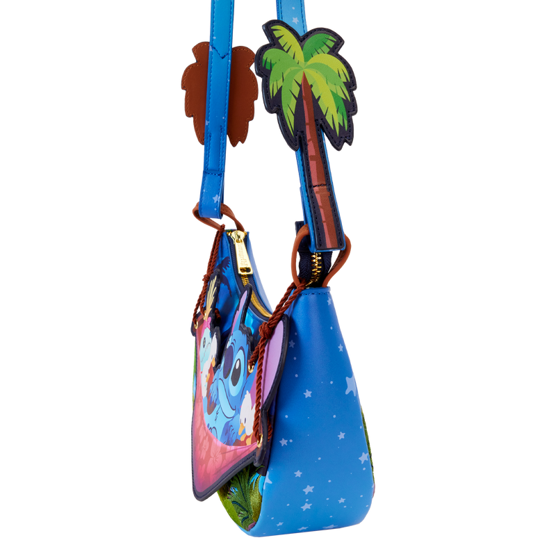 Loungefly Disney Stitch Camping Cuties Adjustable Hammock Vegan Leather Crossbody Bag