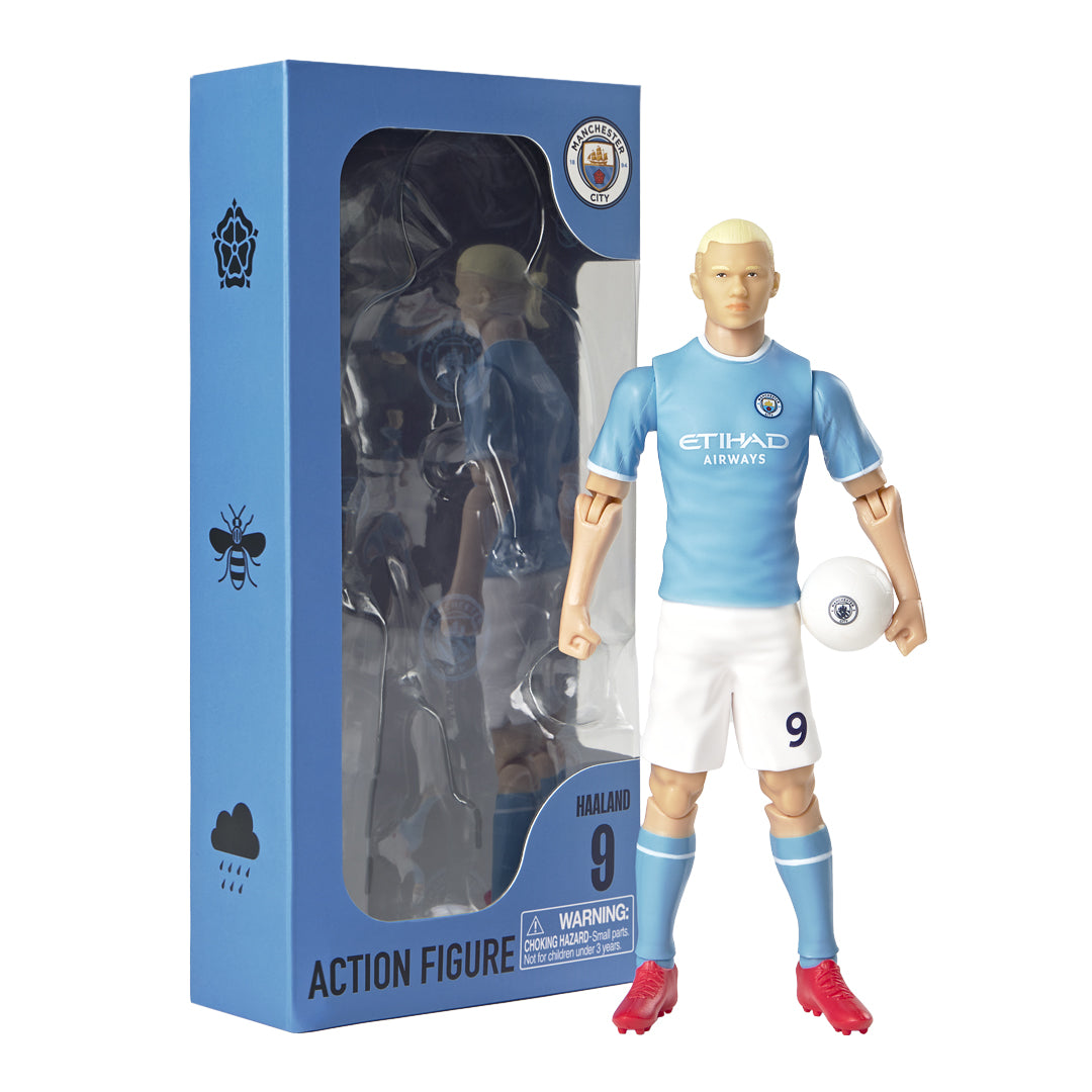 20cm Tall Manchester City Erling Haaland 9 Detailed Action Figure with Football
