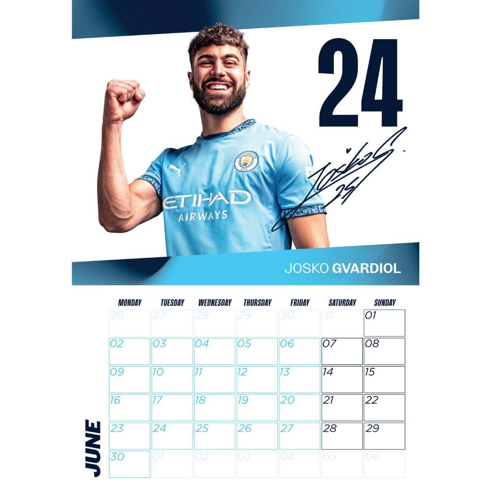 2025 A3 Manchester City FC Wall Calendar with Star Players