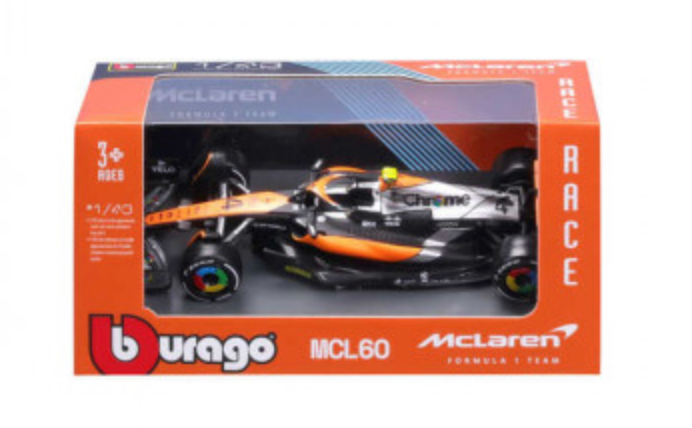 1:43 Scale Premium Diecast Model of Lando Norris' 2023 Formula 1 McLaren MCL60