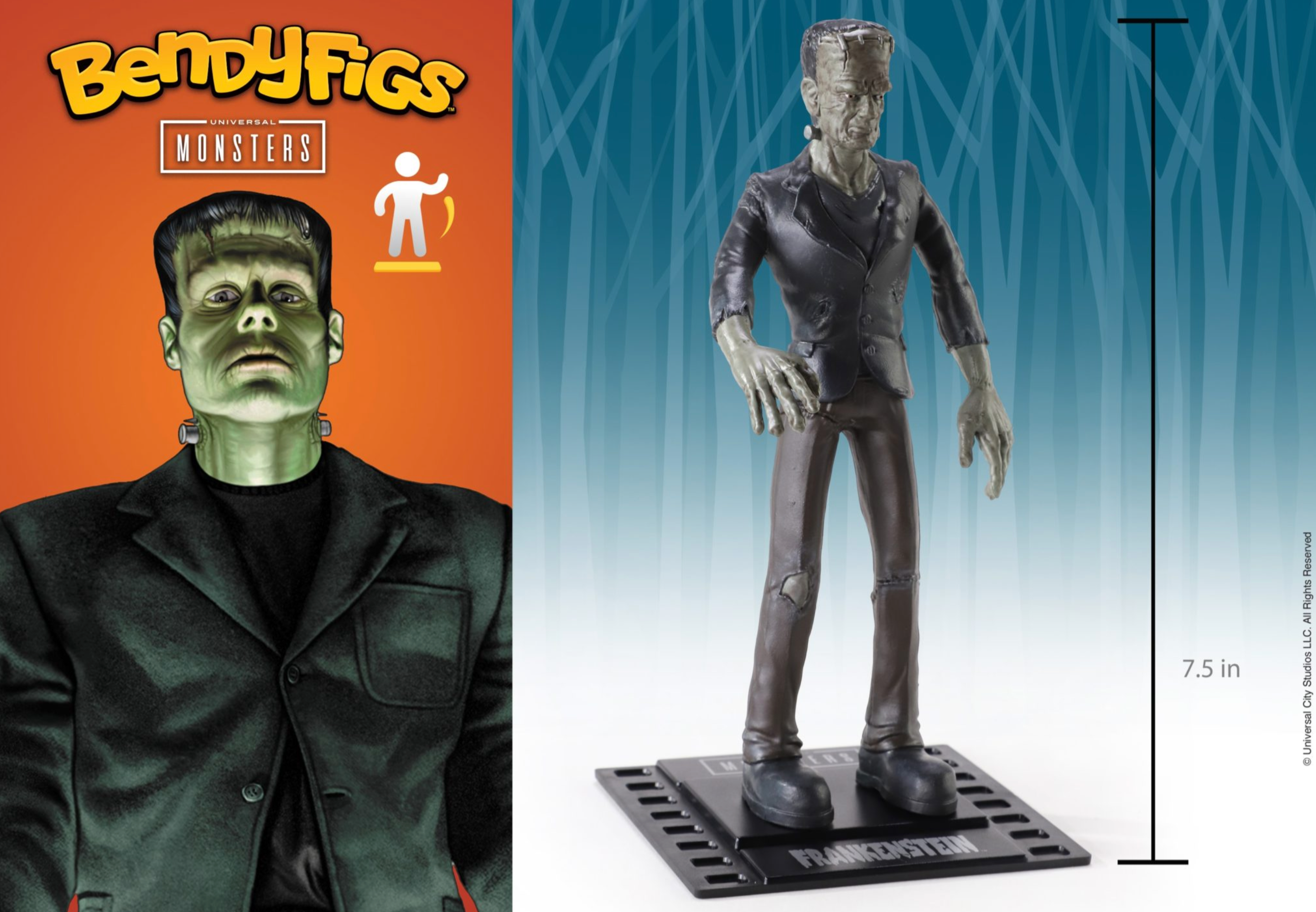 Universal Monsters Bendyfigs Collectible Figure of Frankenstein Monster