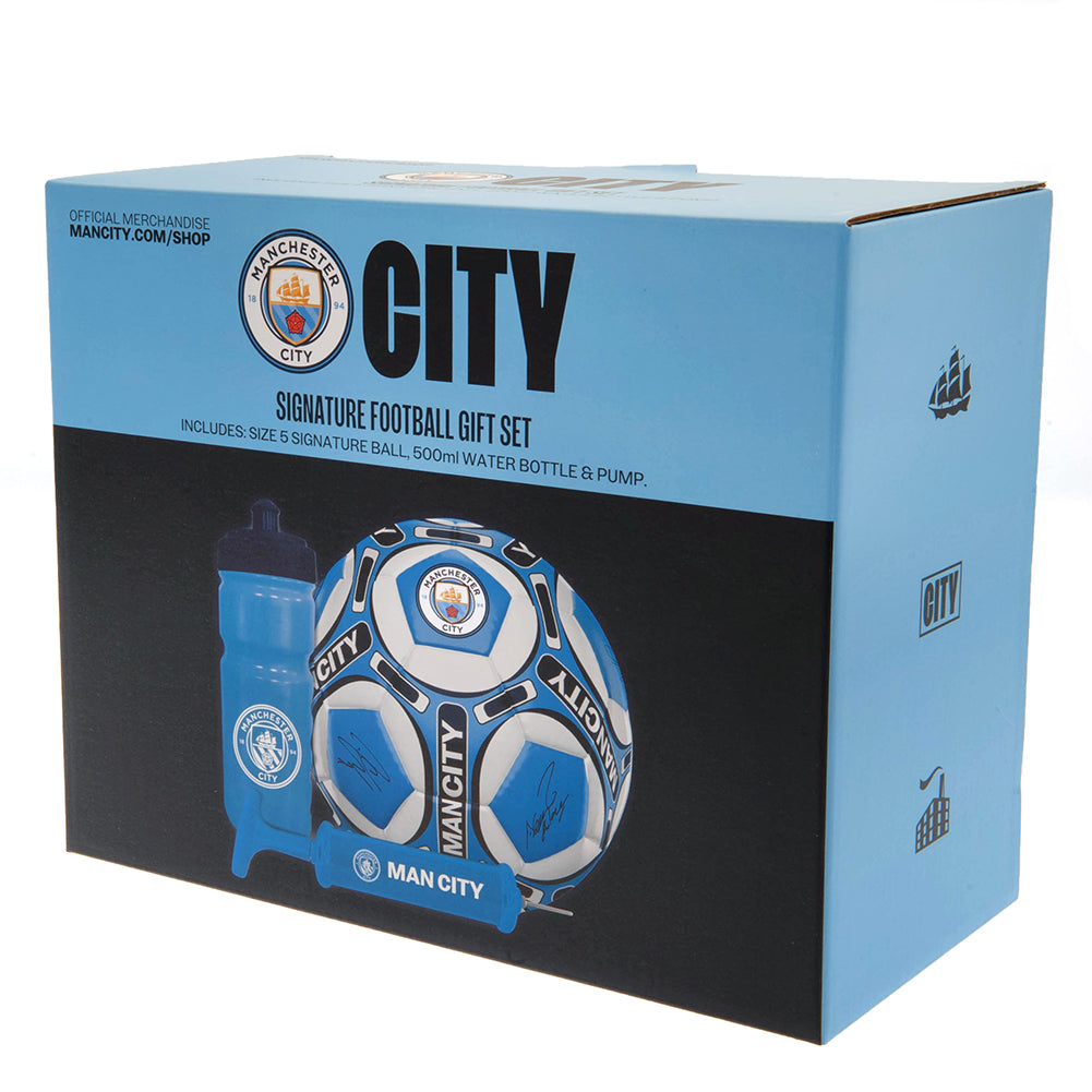 Authentic Manchester City Football Club Signed Training Equipment Gift Set for Fans