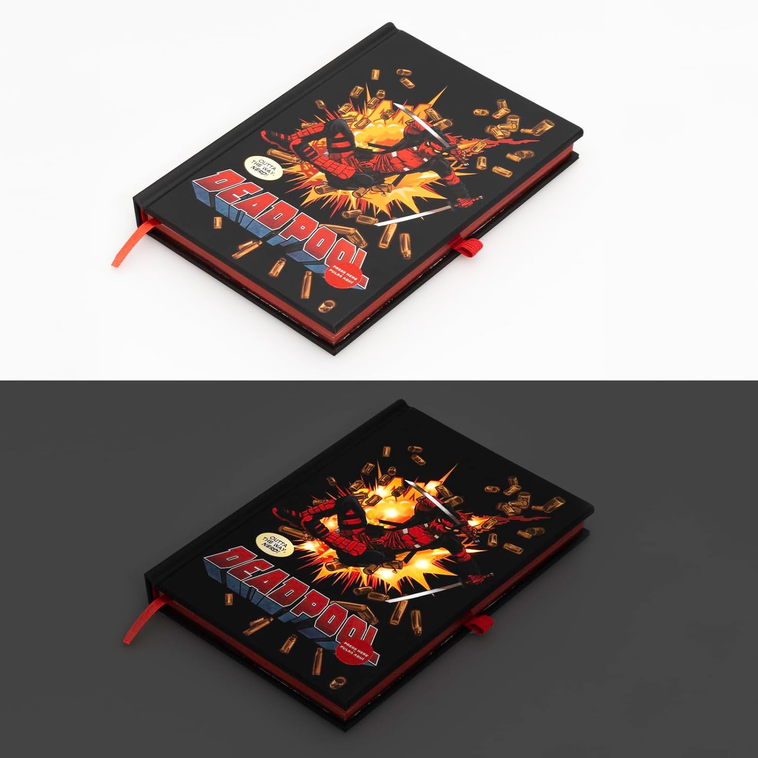 Premium Marvel Deadpool Themed A5 Notebook Featuring LED Lights on the Cover