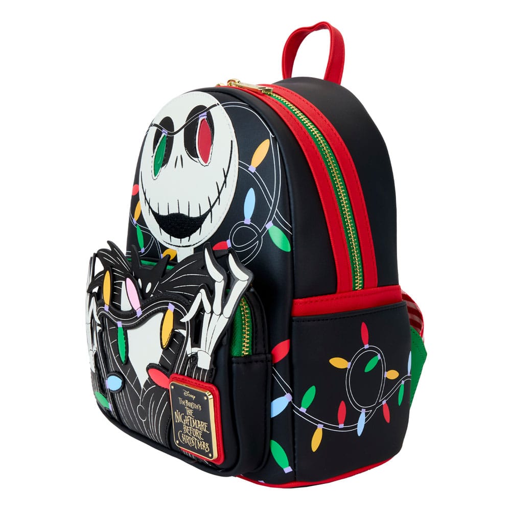 Loungefly Disney The Nightmare Before Christmas Mini Backpack with Glowing Smiling Jack and Light - Up Features