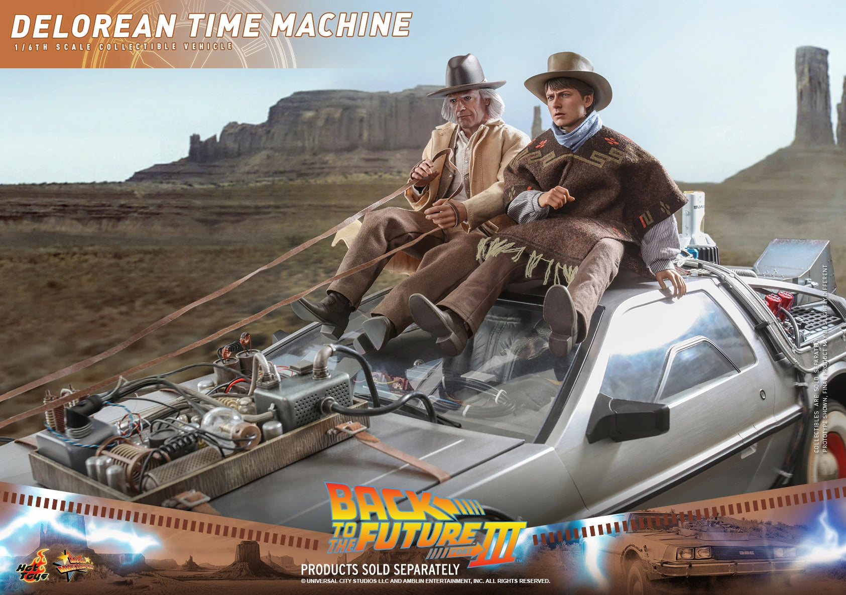Hot Toys 1/6th Scale Back to the Future Part III DeLorean Time Machine Collectible