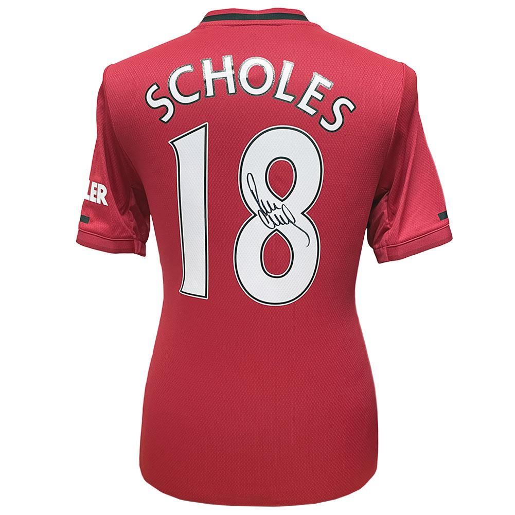 Authentic Paul Scholes Signed Manchester United 2019 - 2020 Replica Shirt