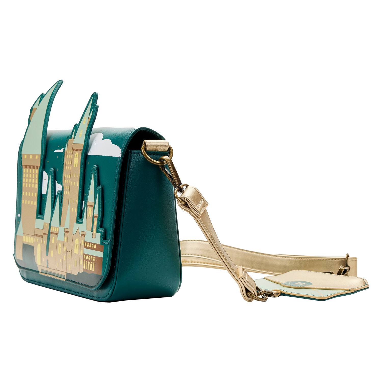 Loungefly Harry Potter Golden Crossbody Bag with Envelope-Shaped Coin Pouch