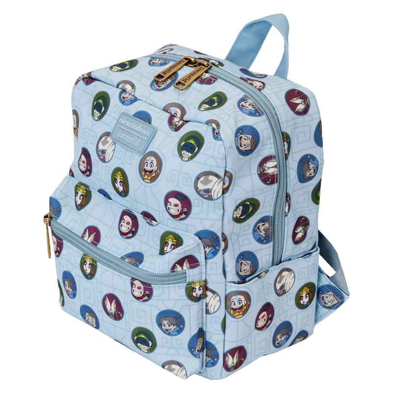 Loungefly Nickelodeon Avatar The Last Airbender All-Over Printed Square-Styled Mini Nylon Backpack for Fashionable Carrying