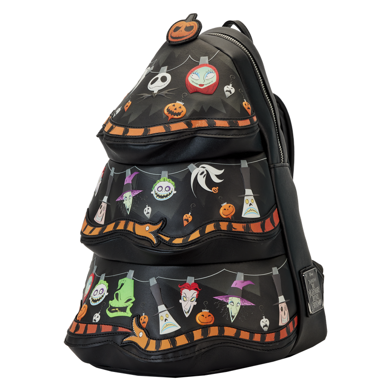 Loungefly Disney The Nightmare Before Christmas Glow - in - the - Dark Tree - Shaped Mini Backpack for Festive Occasions