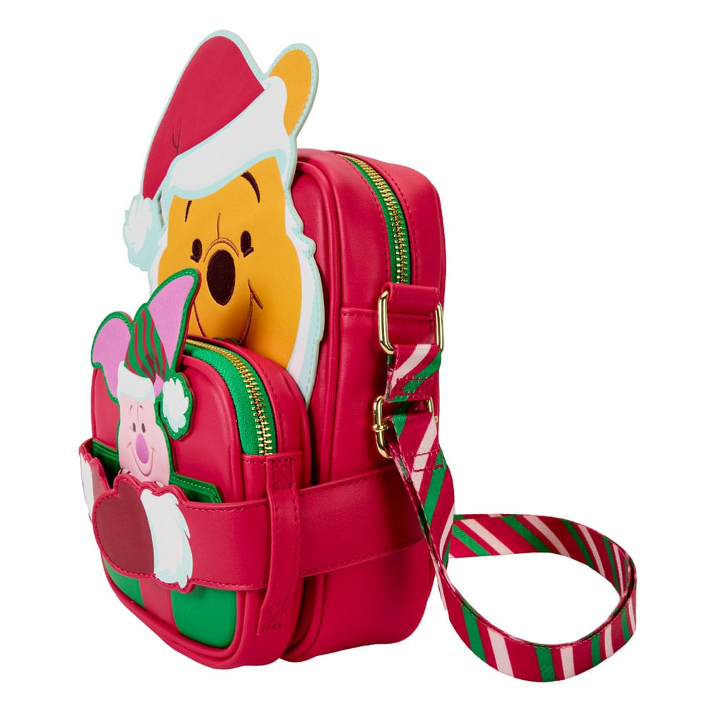 Loungefly Disney Festive Santa Pooh Crossbuddies Vegan Leather Bag