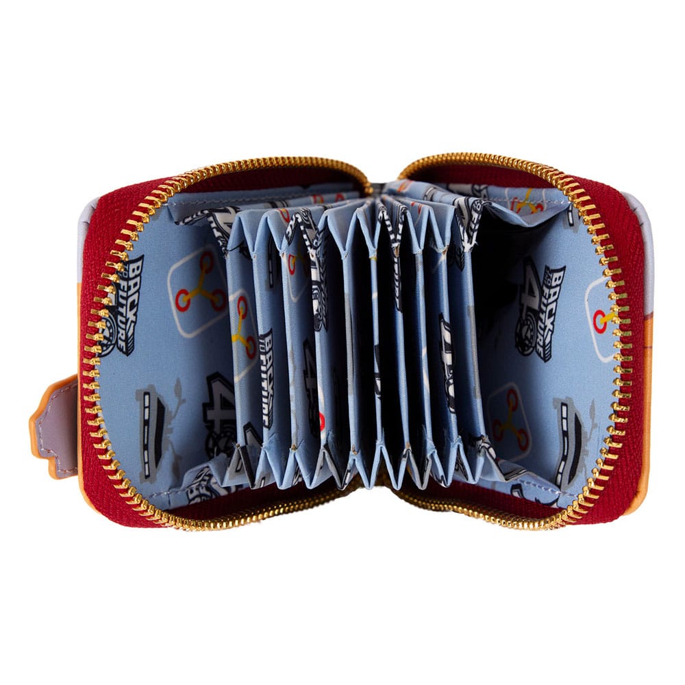 Loungefly 40th Anniversary Back To The Future Delorean Inspired Accordion Style Wallet for Everyday Use