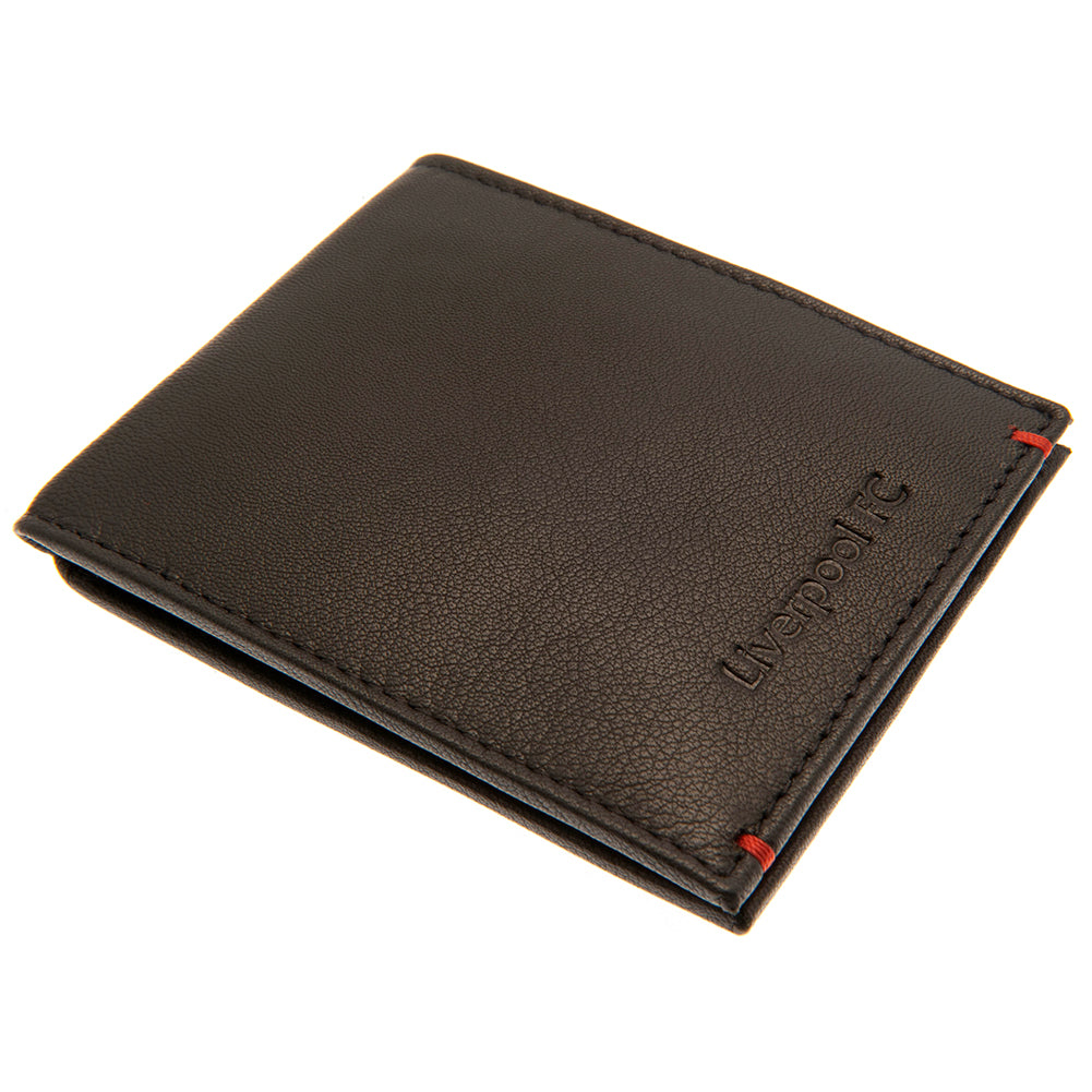 Premium Liverpool FC Embossed Leather Wallet with Red Stitching