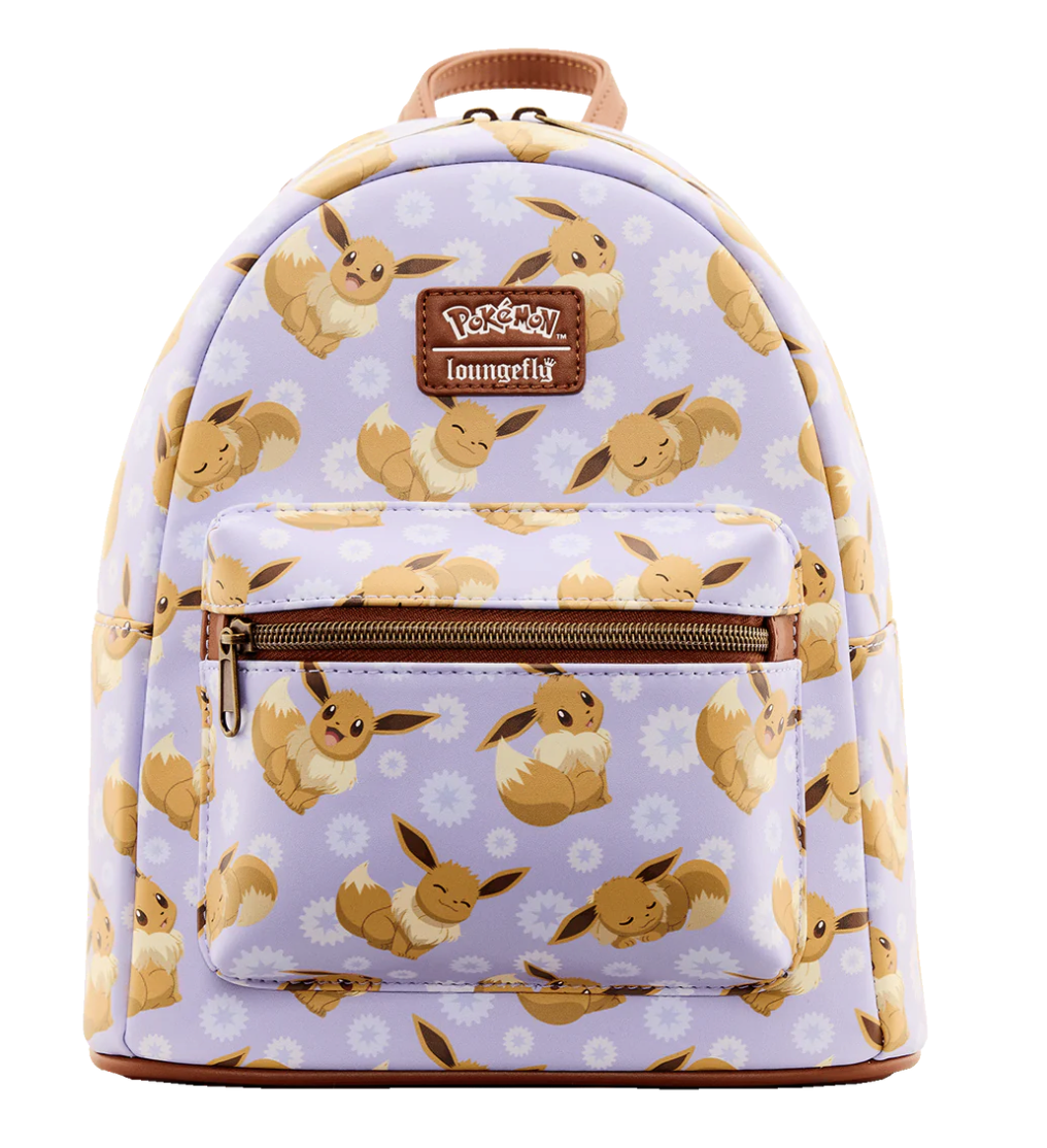 Loungefly Mini Backpack with Adorable Eevee All-Over Print for Pokemon Fans