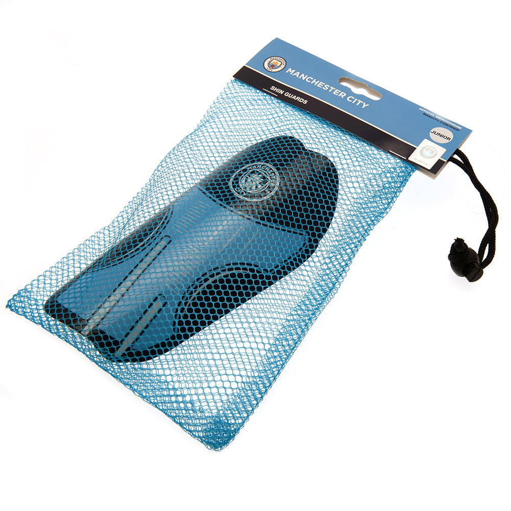 Kids' Manchester City Football Club Shin Guards - Ideal for Young Fans