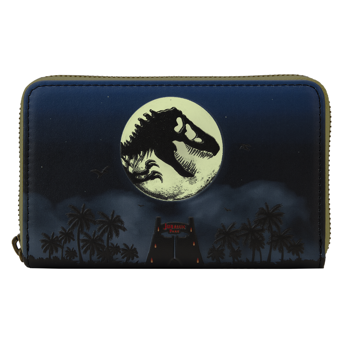 Loungefly Jurassic Park 30th Anniversary Glow-in-the-Dark Dino Zip Around Wallet