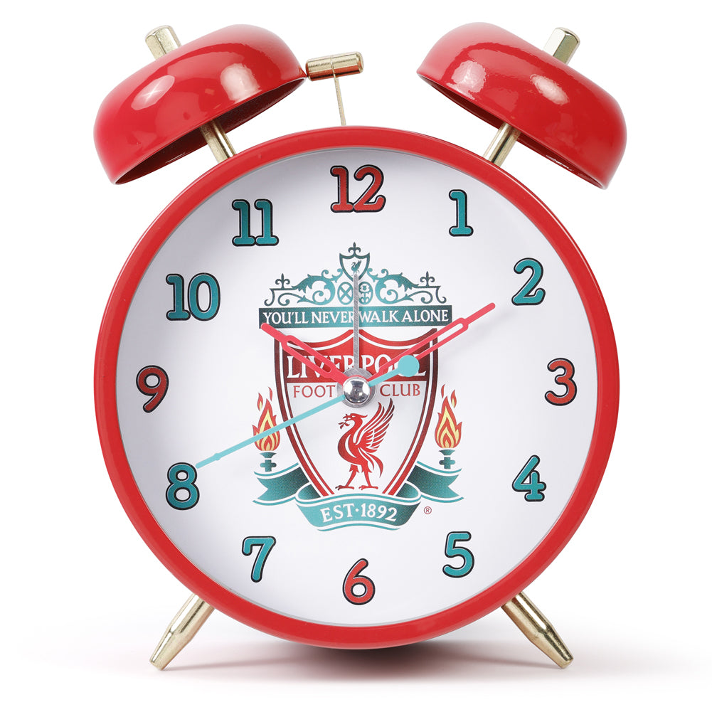 Liverpool FC Stylish Metal Twin Bell Battery - Operated Alarm Clock