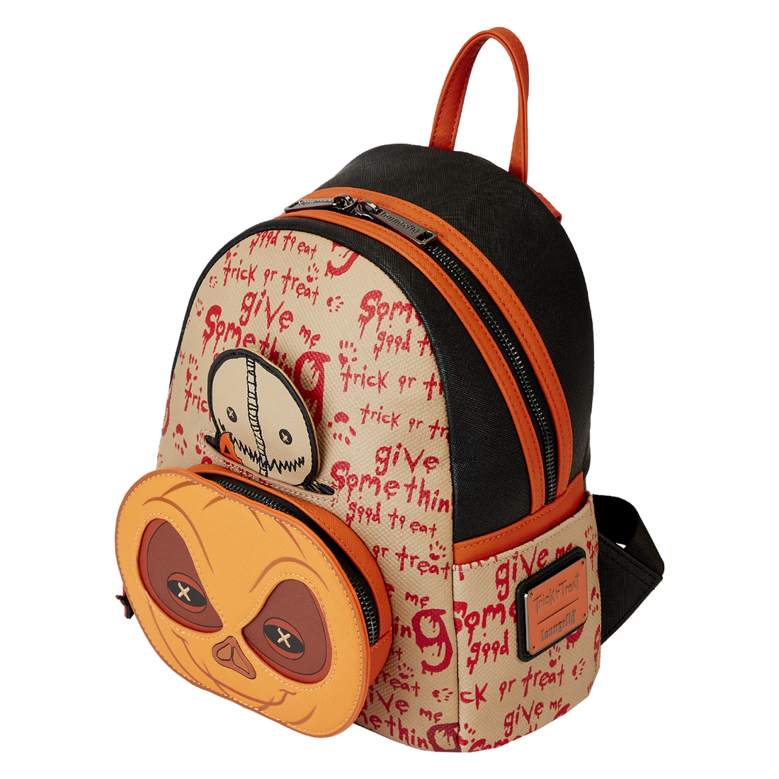 Loungefly Trick 'R Treat Themed Cosplay Mini Backpack with Unique Pumpkin Design