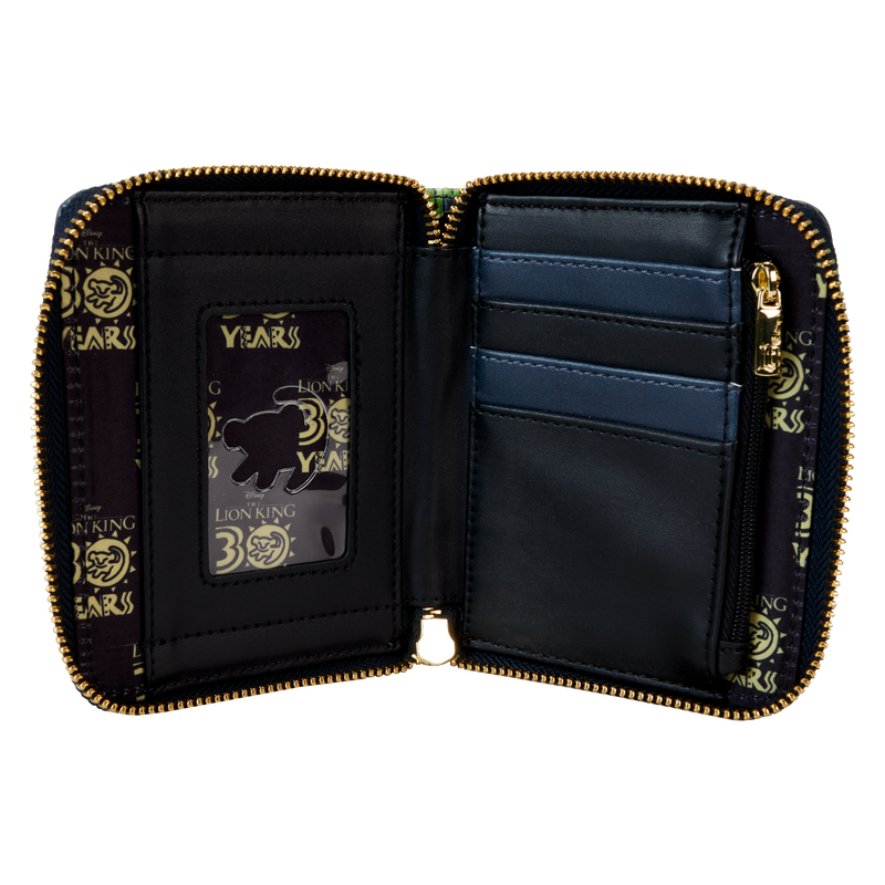 Loungefly Disney The Lion King 30th Anniversary Hakuna Matata Silhouette Style Zip Around Leather-Like Wallet for Everyday Use