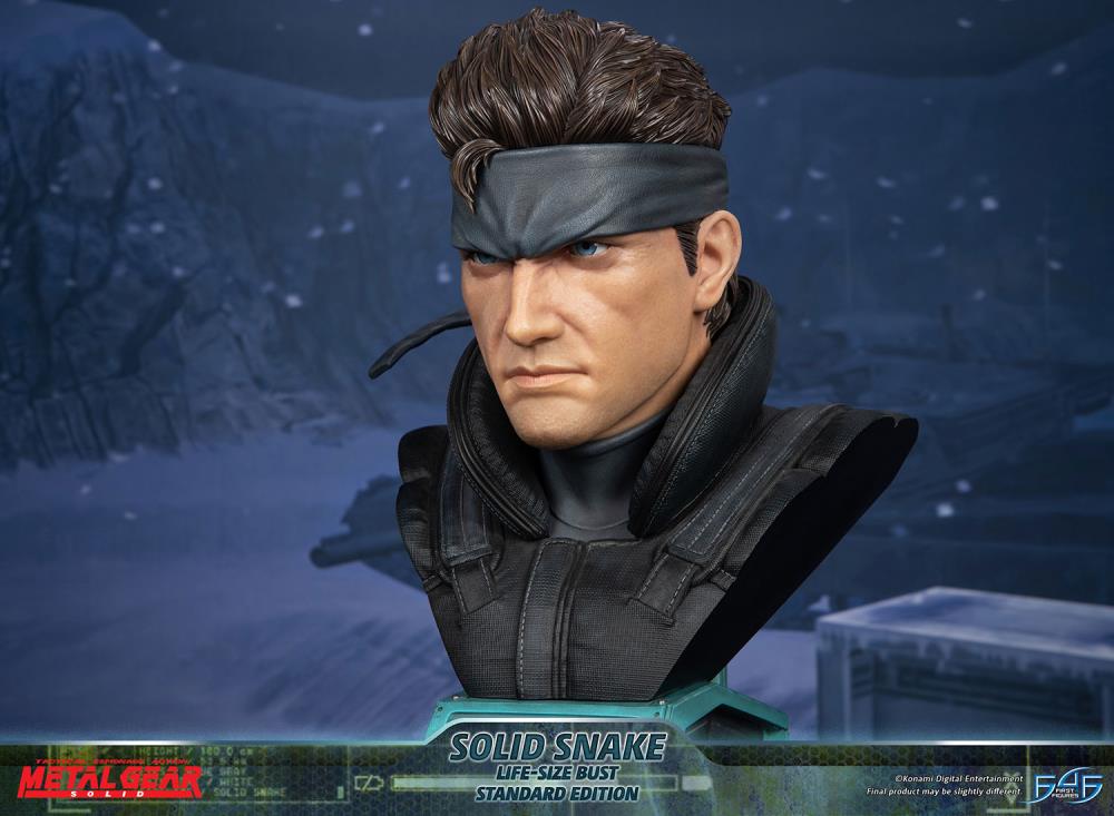 First4Figures Highly Detailed 1/1 Scale Life - Size Solid Snake Bust from Metal Gear Solid Video Game