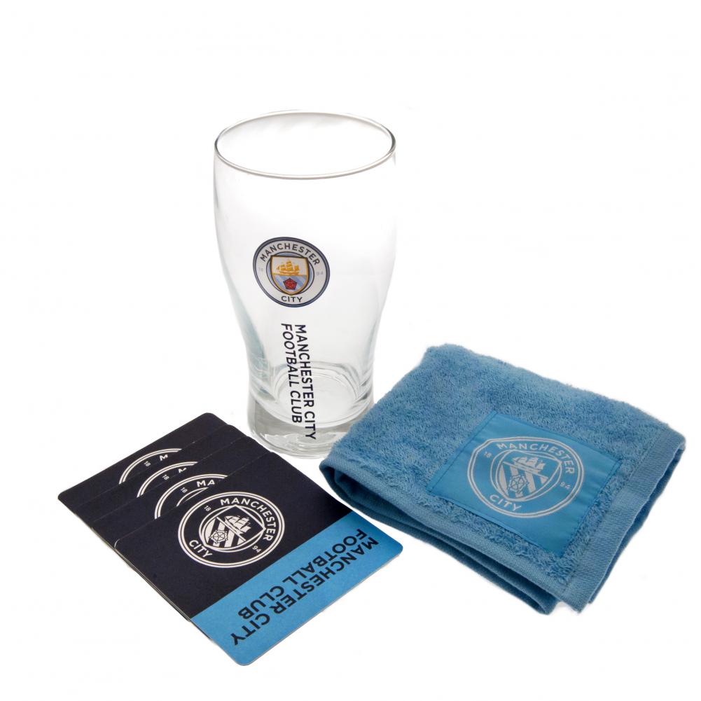 Authentic Manchester City FC Miniature Bar Set with Club Elements