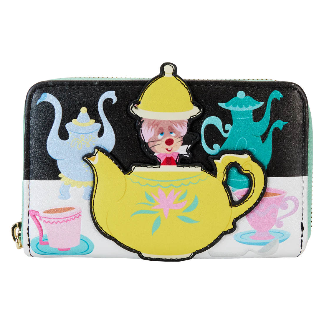 Loungefly Disney Alice In Wonderland Themed Unbirthday Celebration Zip Around Leather Wallet