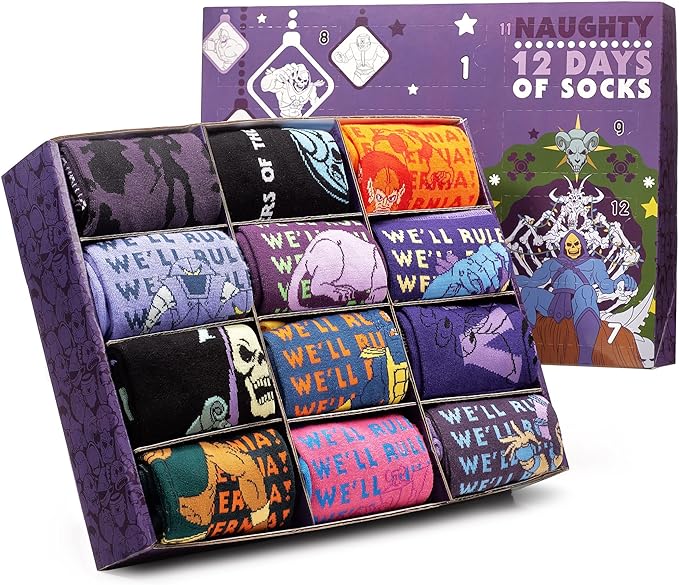 He-Man and the Masters Of The Universe ‘Mischievous’ 12 Days Of Socks Christmas Advent Calendar - A Fun and Cozy Gift Idea