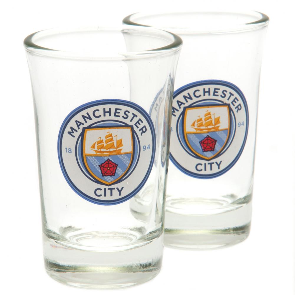 Manchester City FC 2-Piece Full-Color Shot Glass Set