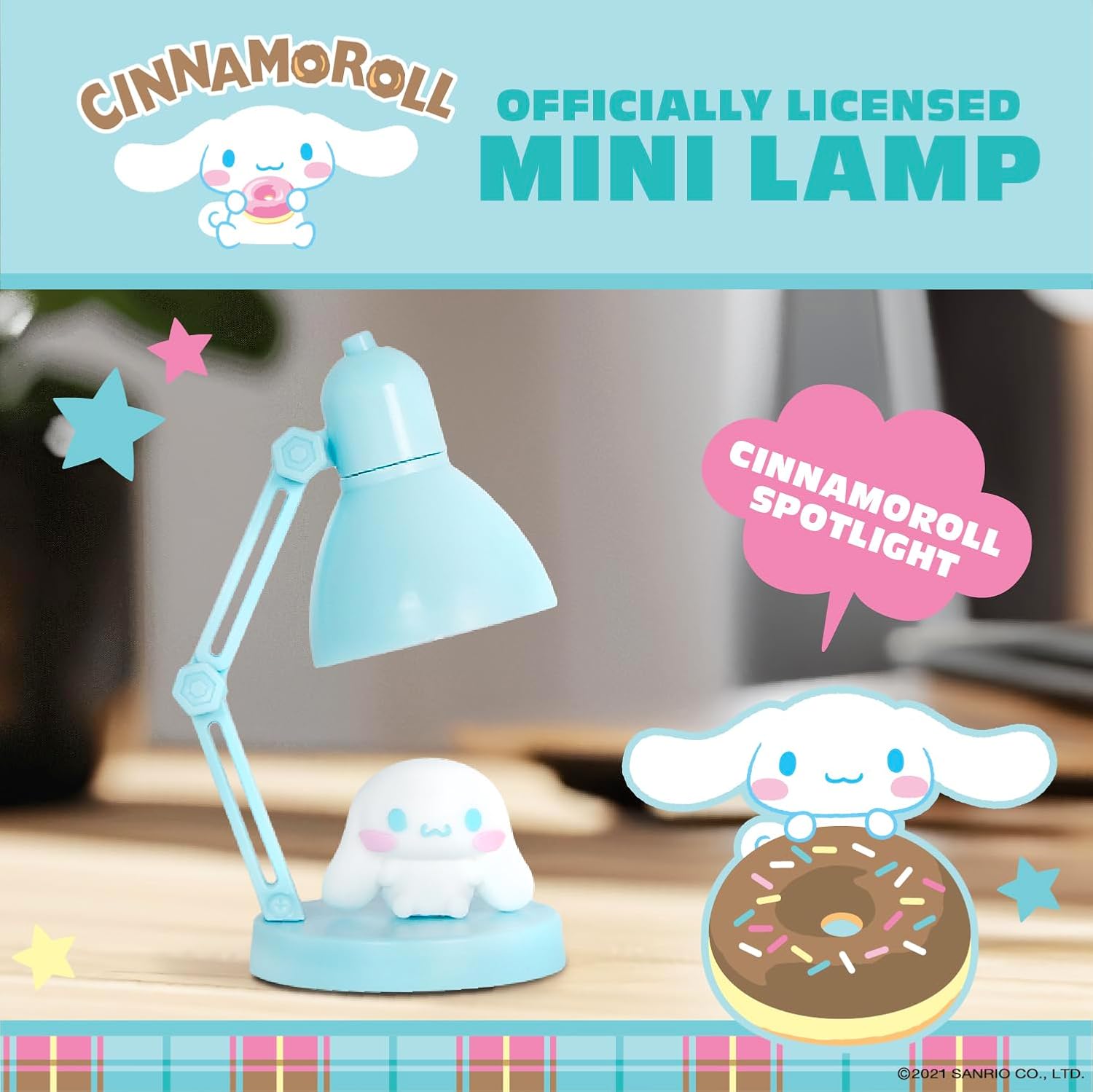 Sanrio Hello Kitty & Friends Cinnamoroll Themed Mini LED Desk Lamp for Decor