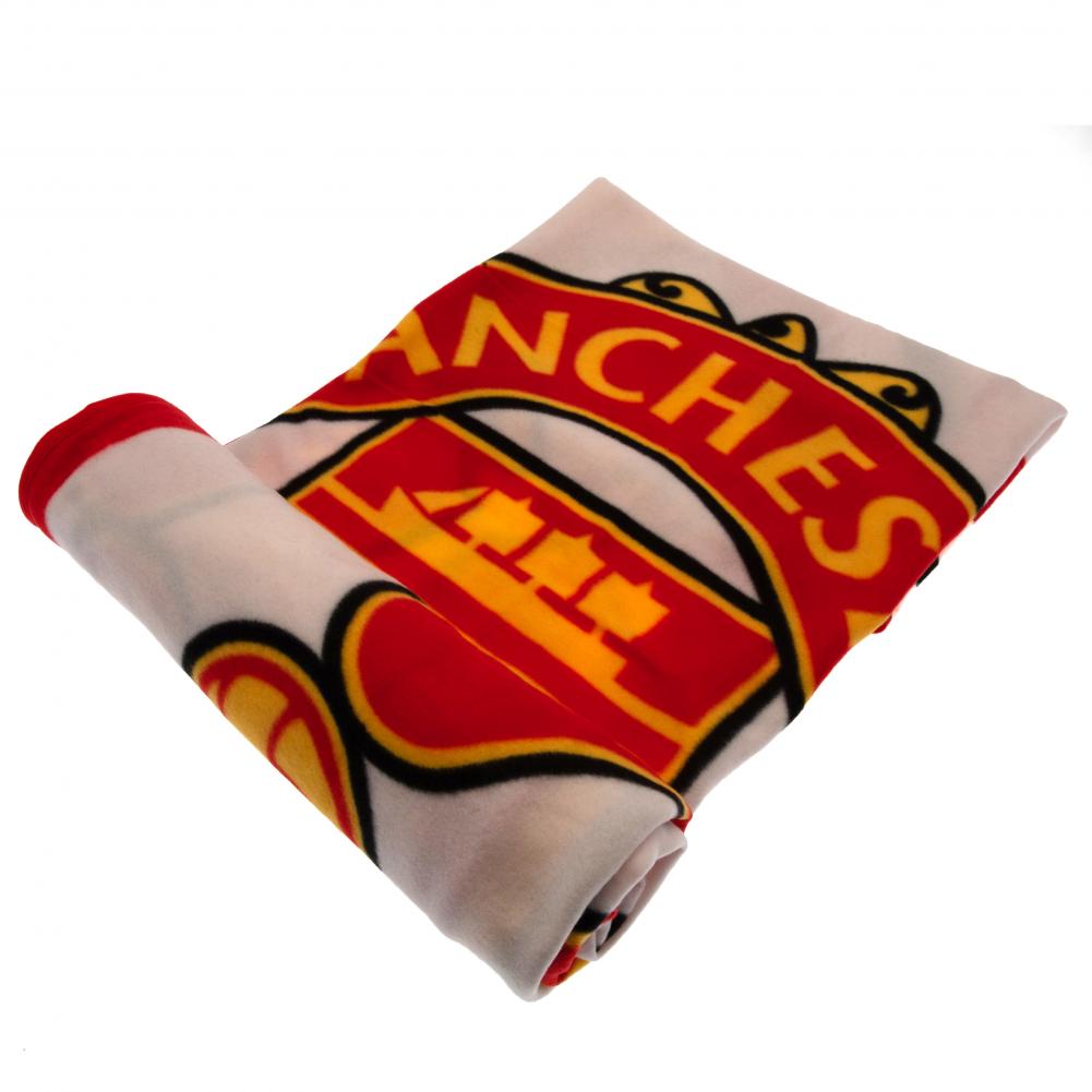Soft and Warm Manchester United FC Polyester Fleece Blanket with Club Crest